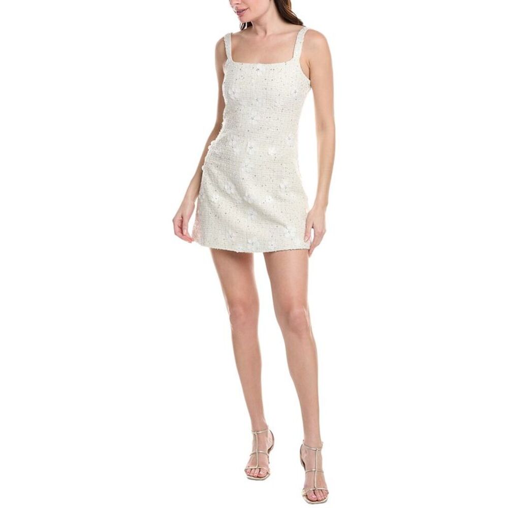 Serenette Womens  Tweed Mini Dress, White
